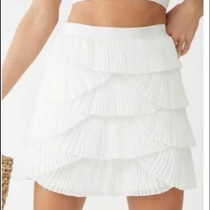 Pleated Tier Mini Skirt